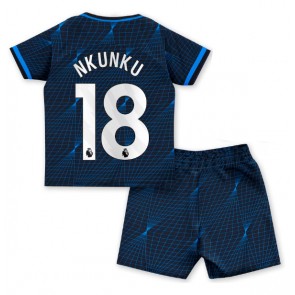 Chelsea Christopher Nkunku #18 Udebanesæt Børn 2023-24 Kort ærmer (+ korte bukser)